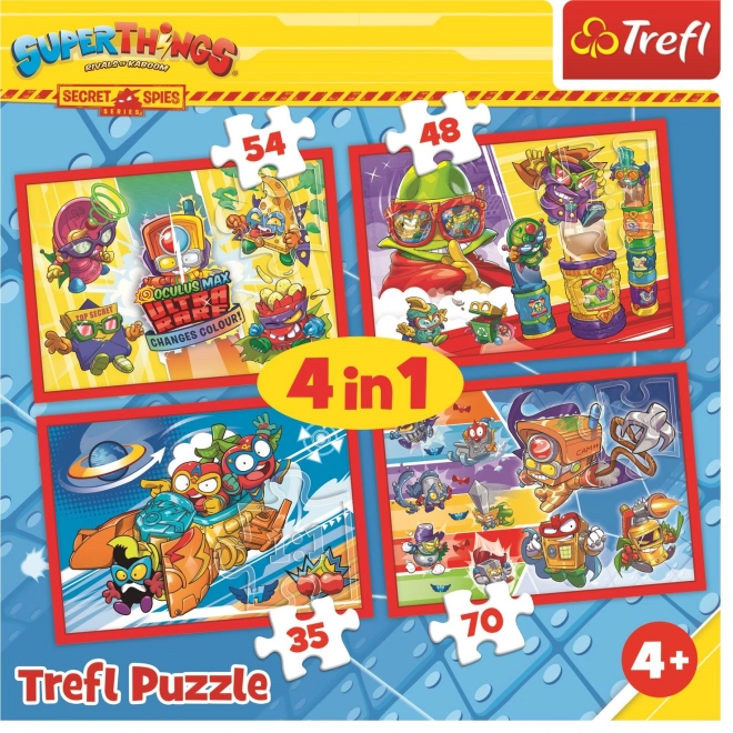 Puzzle 4 în 1 Super Things: spioni secreți