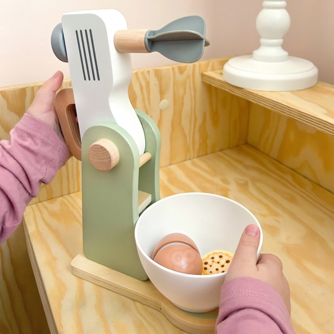 Mixer de bucătărie din lemn cu accesorii 11 buc de la WOOPIE GREEN