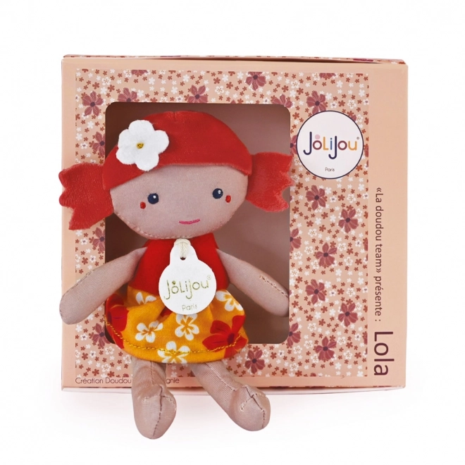 Panoușa Doudou Jolijou Lola 16 cm roșie