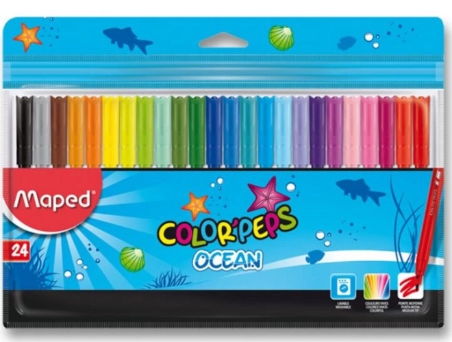 Set markere lavabile Maped Color'Peps Ocean 24 buc.