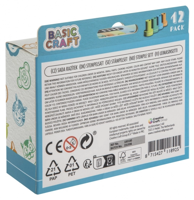 Ștampile Vesele Basic Craft auto-colorante 12 buc