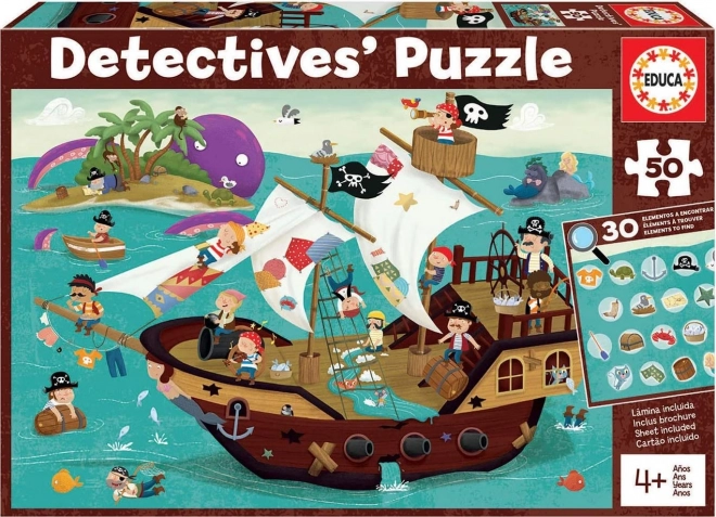 Puzzle Detactic Pirați Educa 50 Piese