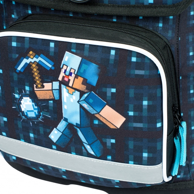 Ghiozdan pentru școală Ergo Minecraft Blue Axe