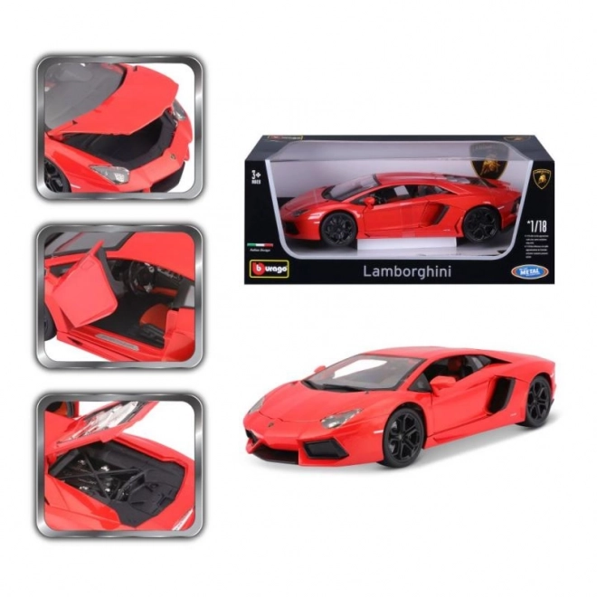 Mașinuță metalică Lamborghini Aventador LP700-4 portocaliu metalizat