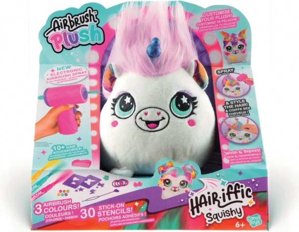 Set creativ Airbrush Hair'iffic cu pluș de păr