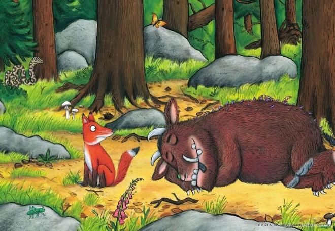 Puzzle Ravensburger Gruffalo și animalele din pădure 2x12 piese