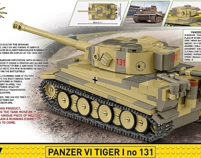 Model tanc Panzer VI Tiger I nr. 131 de la COBI