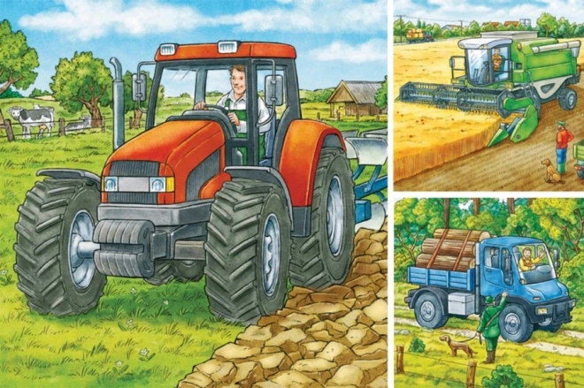 Puzzle utilaje agricole 3x49 piese