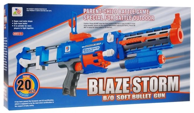 Pistol și pușcă 2 în 1 pentru copii 8+ Blaze Storm cu 20 de proiectile spumă și țintă laser