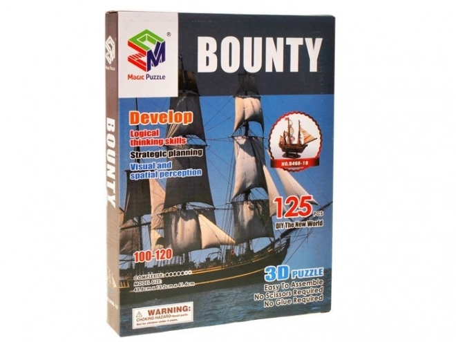 Puzzle 3D navă Bounty cu 125 de piese