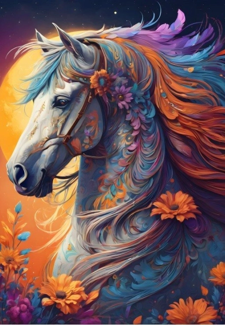 Puzzle Calul Floral 1000 piese