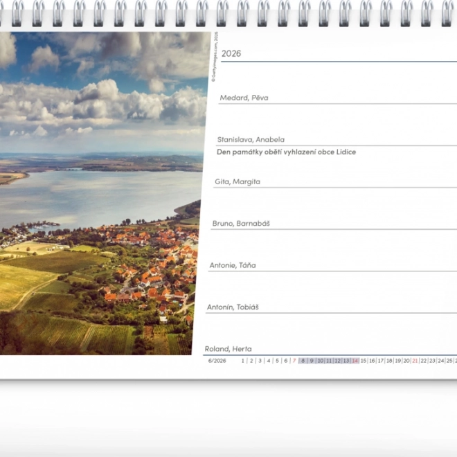 Calendar de masă peisajele cehești 2026