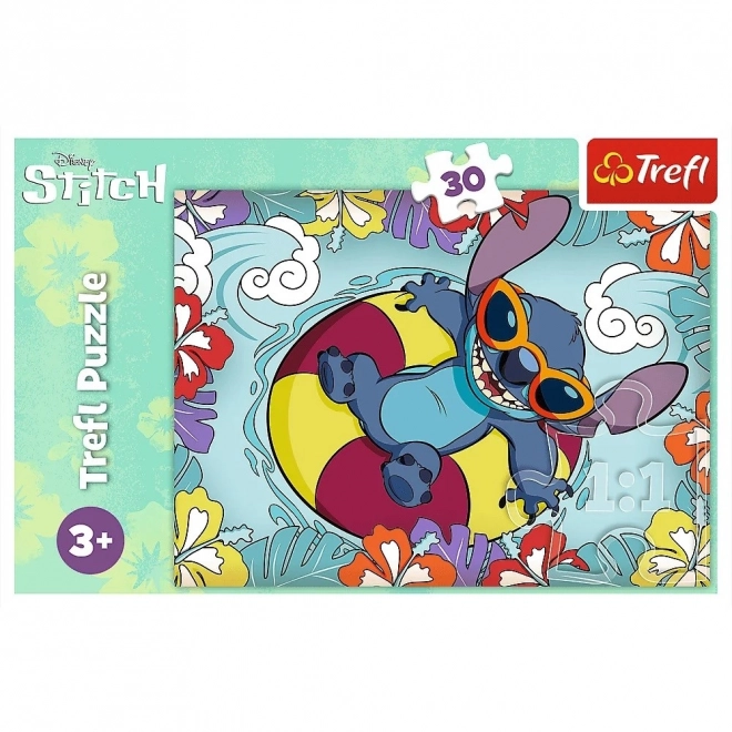 Puzzle 30 piese Lilo și Stitch în vacanță