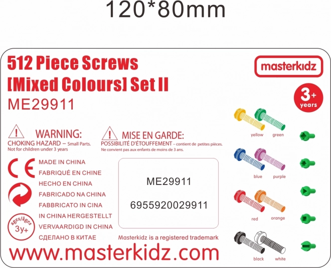 Șuruburi colorate Masterkidz pentru tablă creativă STEM