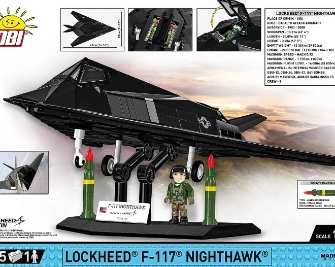 Model F-117 Nighthawk cu 795 piese
