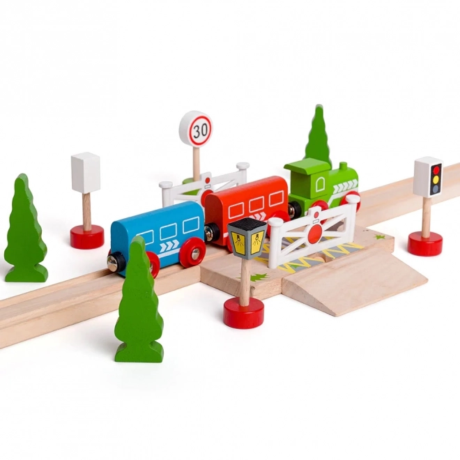 Set semne de circulație din lemn Bigjigs Rail