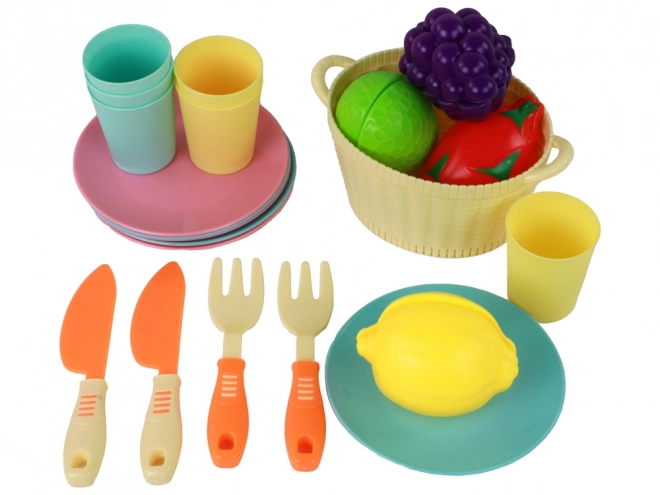 Set de bucătărie cu vase și legume de tăiat 21 piese accesorii