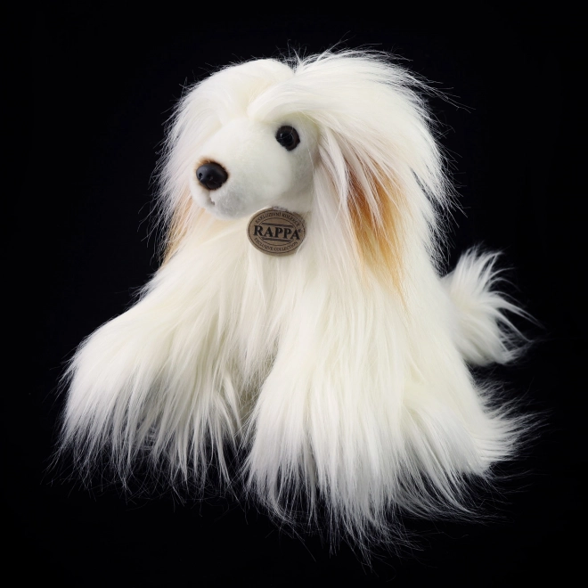 Câine de pluș papagal chinezesc crestat din materiale ecologice 30 cm