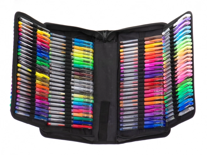 Set de pixuri cu gel colorate în etui - 120 bucăți + 120 rezerve