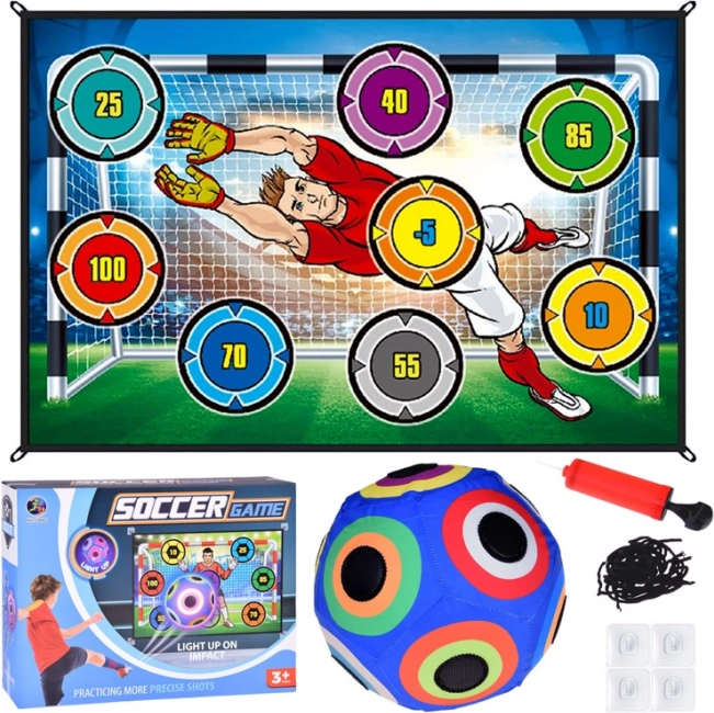 Set pentru joc de fotbal cu țintă și minge luminoasă