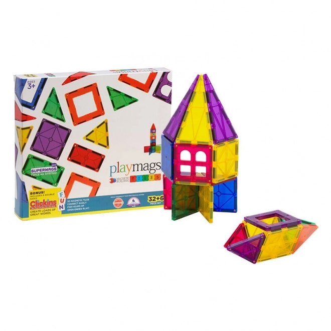 blocuri magnetice 3D playmags set 32 piese