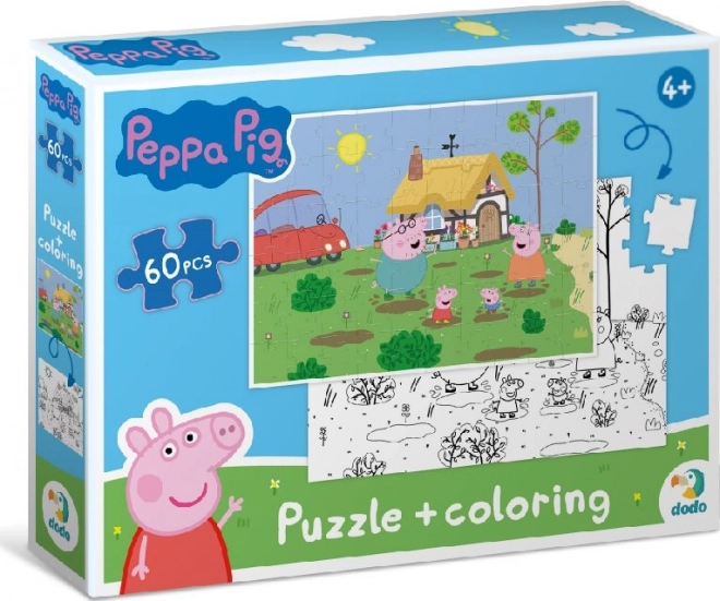 Puzzle reversibil Peppa Porcul: La cabană 60 piese