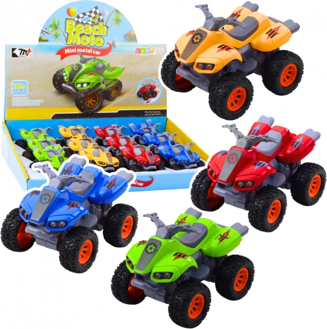 Quad cu motor, roți din cauciuc și caroserie metalică