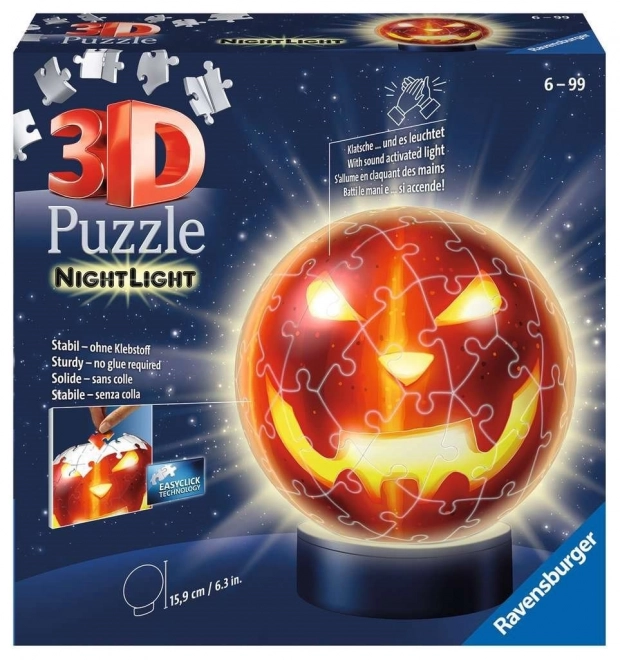 Puzzle Dynia Halloween 3D luminează în întuneric