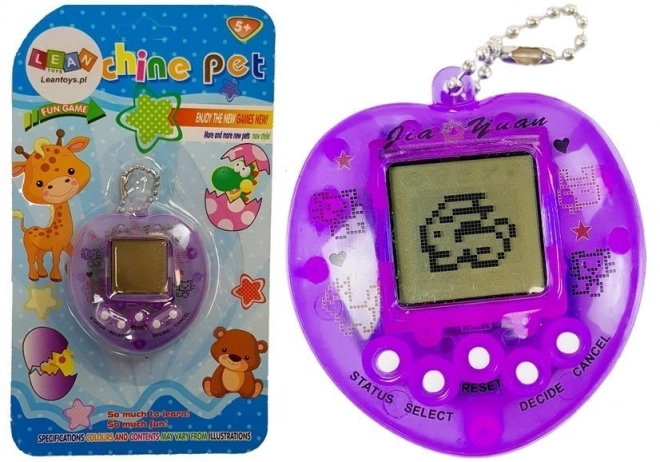 Tamagotchi electronica violet cu lanț scurt