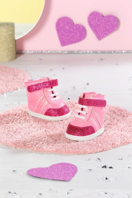 Sneakers roz pentru păpușa Baby Born 43cm