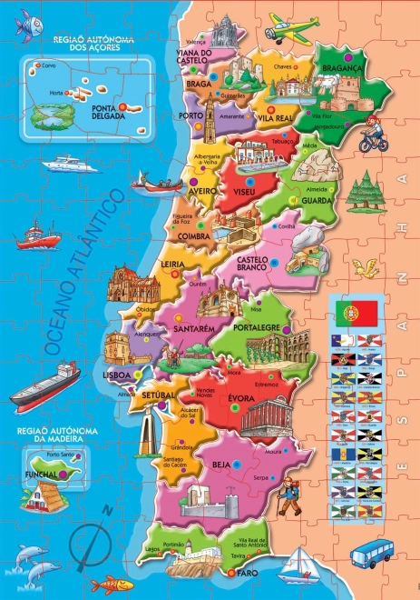 Educa Puzzle Hartă Portugalia 150 piese