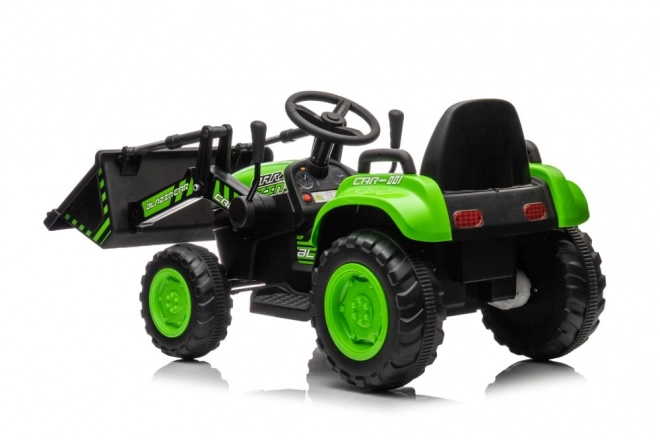 Tractor electric pentru copii cu cupă verde