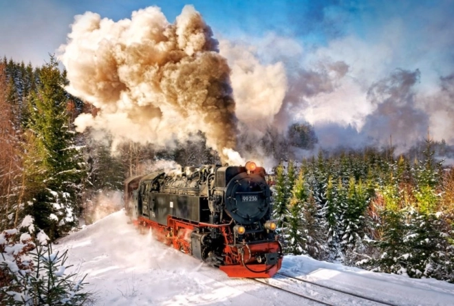 Puzzle cu tren cu aburi 1000 piese