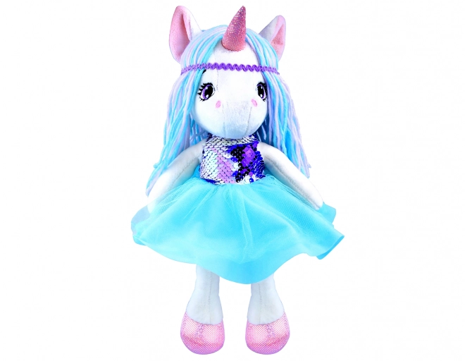 Păpușă unicorn albastră 35 cm