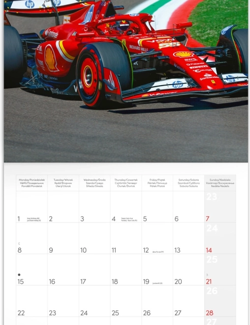 Calendar cu notițe Formula 1 – Jiří Křenek 2026
