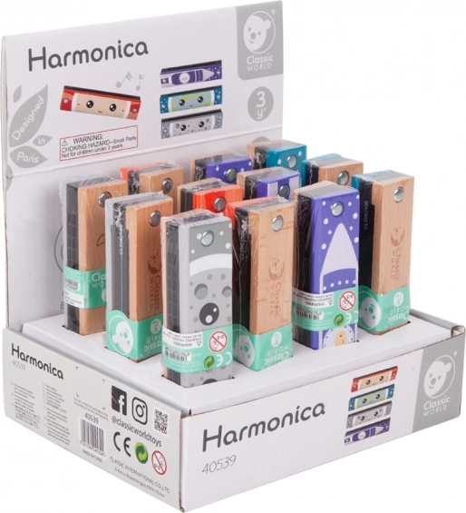 Harmonică de lemn Classic World pentru copii