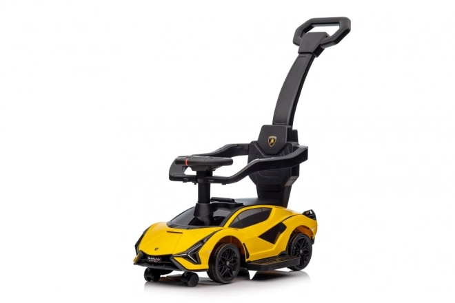 Mașinuță de joacă Lamborghini cu împingător galben