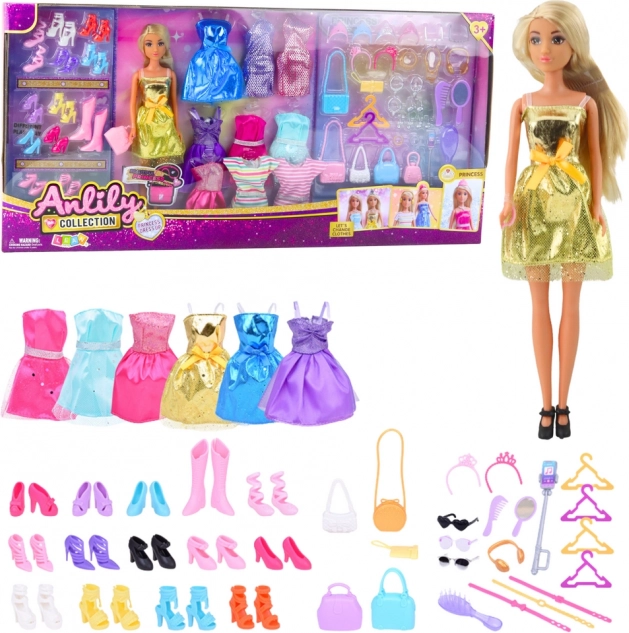 Set Mare de Modă Anlily Păpușă Rochii și Accesorii 65 buc