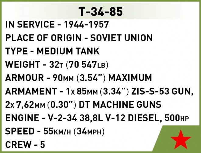 tanc T-34/85 la scară 1:72 Cobi