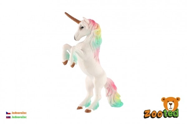 unicorn alb cu coamă curcubeu