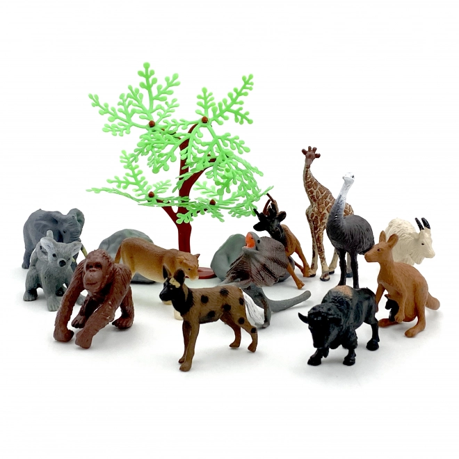 Set figurine animale sălbatice 15 piese Woopie