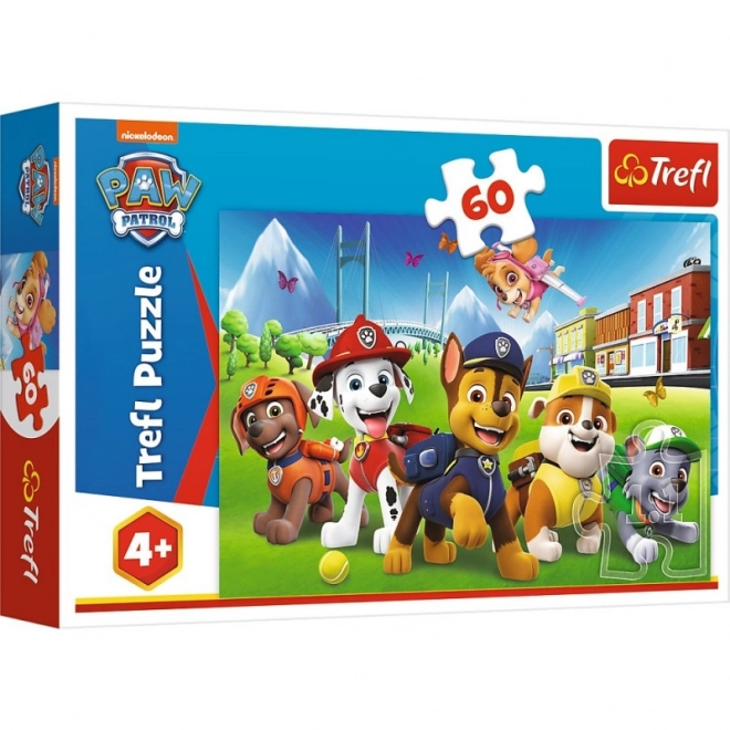 Puzzle 60 de piese la marginea pădurii Paw Patrol