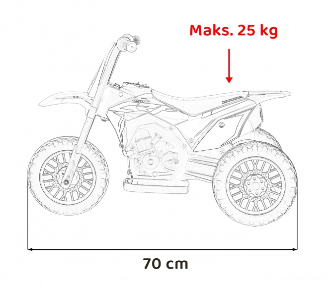 Motocicletă electrică pentru copii roșie cu 3 roți Honda CRF 450R