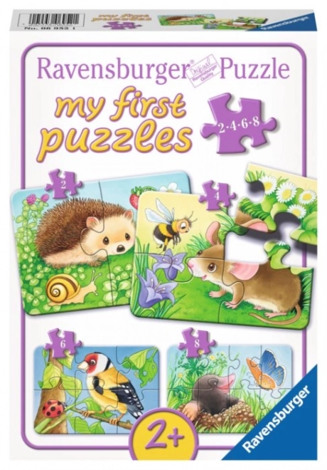 Primele puzzle-uri Ravensburger Animale în grădină 4 în 1