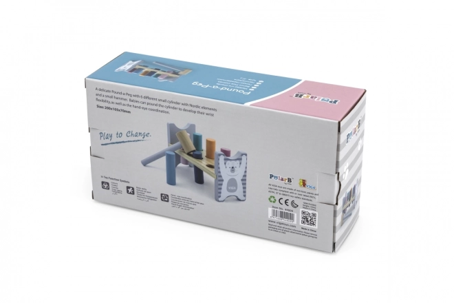 VIGA PolarB Bancă din lemn cu ciocan - Jucărie Montessori