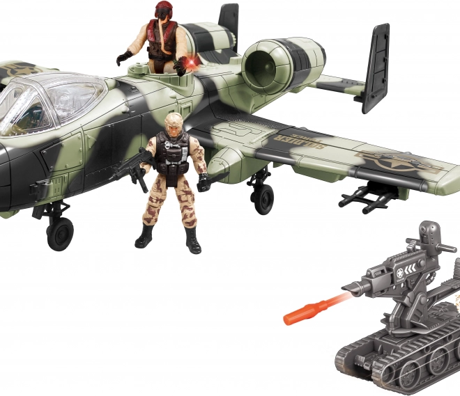 Avion cu figurine și efecte