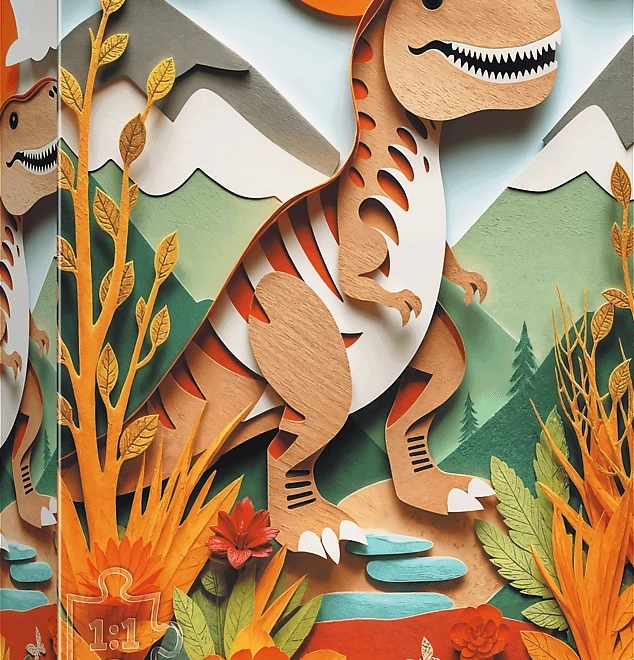 Puzzle Artă din Hârtie: Dinozaur 160 de piese