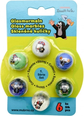 Set de bile din sticlă Krtek, mix, 6 buc