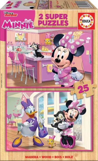 Puzzle din lemn Minnie 2x25 piese