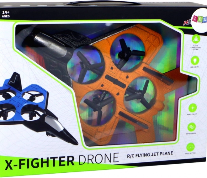 Avion RC de Gândire Negru-Portocaliu cu Telecomandă la Distanță